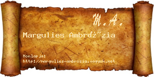 Margulies Ambrózia névjegykártya
